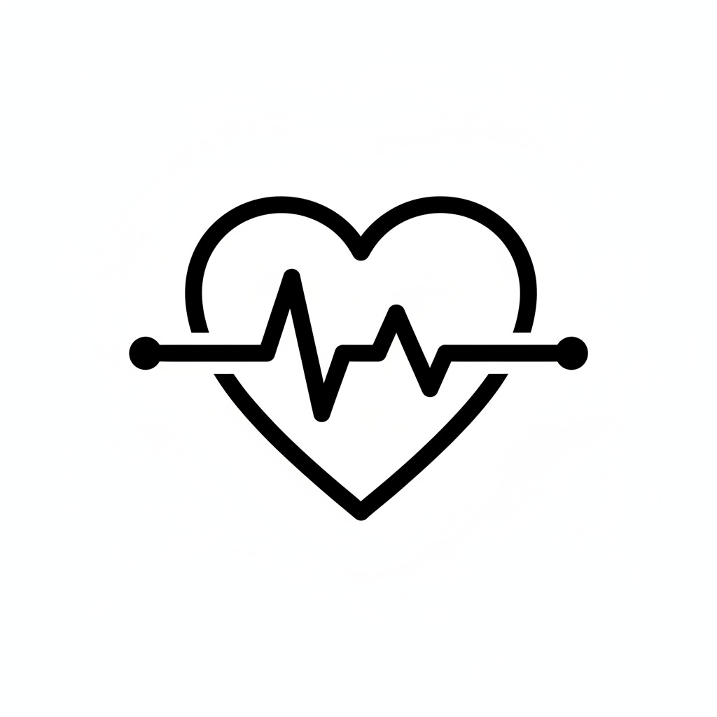 BLACK AND WHITE CARDIO ICON